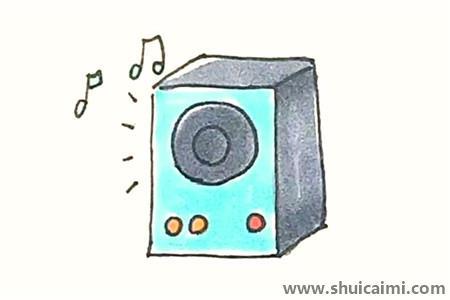 音响彩色儿童简笔画