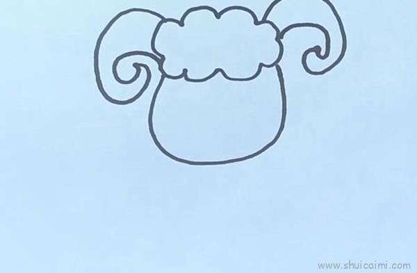 盘羊儿童画怎么画 盘羊简笔画图片