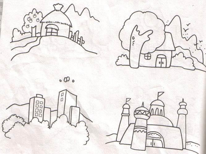 风景简笔画图片大全 风景简笔画图片大全带颜色