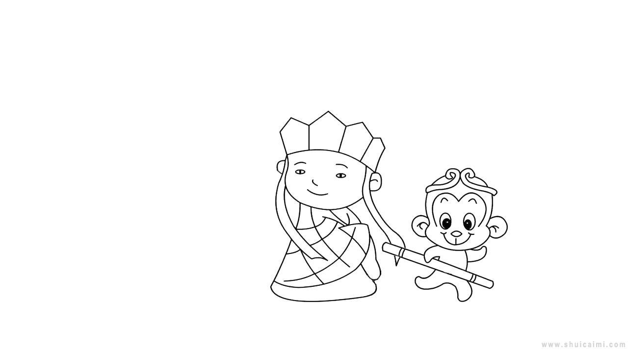 西游记师徒四人简笔画怎么画 西游记师徒四人简笔画画法