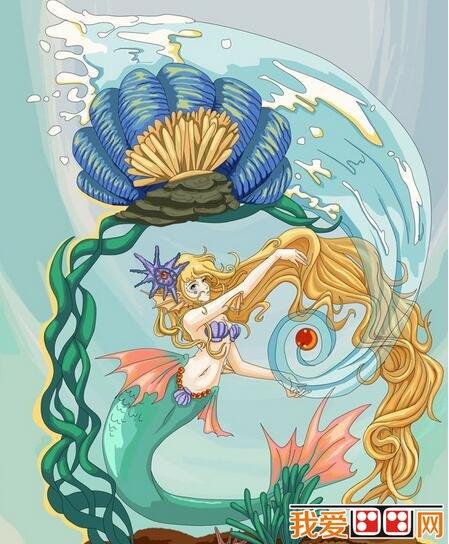 美人鱼儿童作品欣赏简笔画怎么画 美人鱼儿童作品欣赏简笔画画法