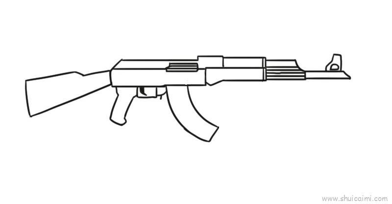 吃鸡枪儿童画怎么画 吃鸡枪简笔画简单又好看