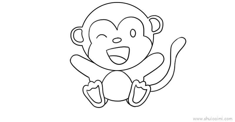 小猴子儿童画怎么画 小猴子简笔画顺序