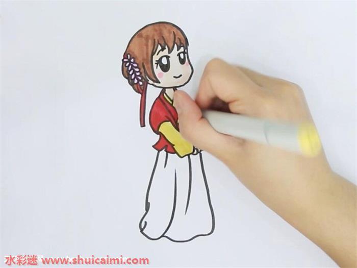 汉服小孩怎么画 汉服小孩简笔画简单又漂亮彩色
