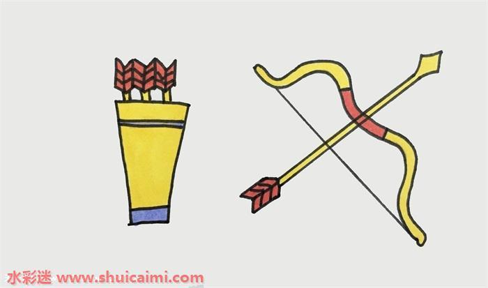 弓箭怎么画 弓箭简笔画简单好看带颜色