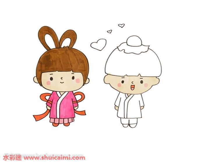 牛郎织女怎么画 牛郎织女简笔画简单易画彩色