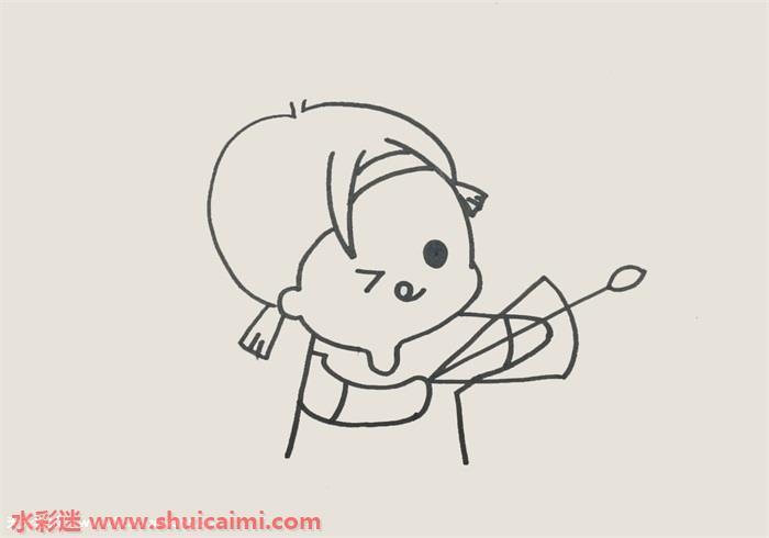 射手座可爱卡通简笔画步骤教程