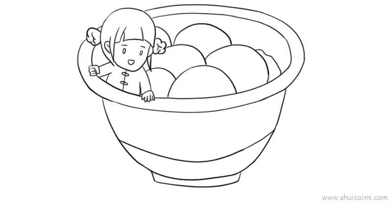 元宵节汤圆小人儿童画怎么画 元宵节汤圆小人简笔画好看
