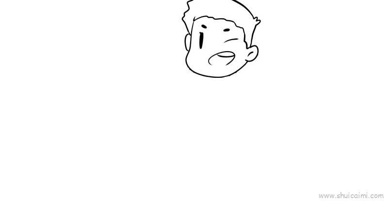 吃西瓜的男生创意简笔画绘画教程