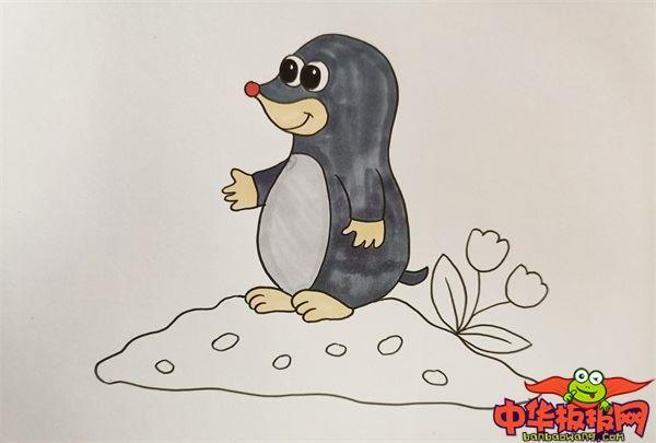 小鼹鼠怎么画 小鼹鼠简笔画图片带颜色