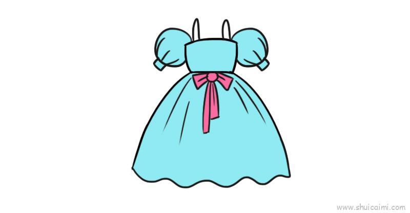 公主裙晚礼服儿童画怎么画 公主裙晚礼服简笔画图片