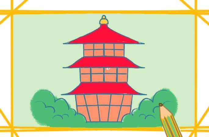 宝塔简笔画 膳食宝塔简笔画