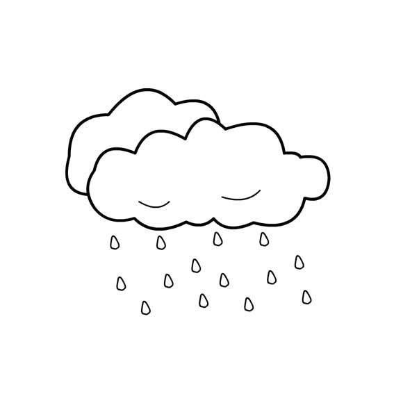 下雨简笔画 下雨简笔画彩色图片