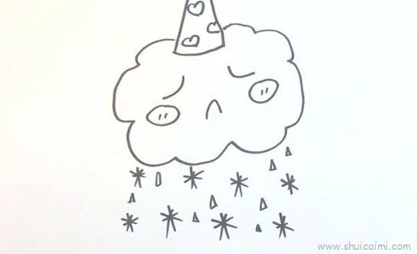 下雪儿童画怎么画 下雪简笔画简单