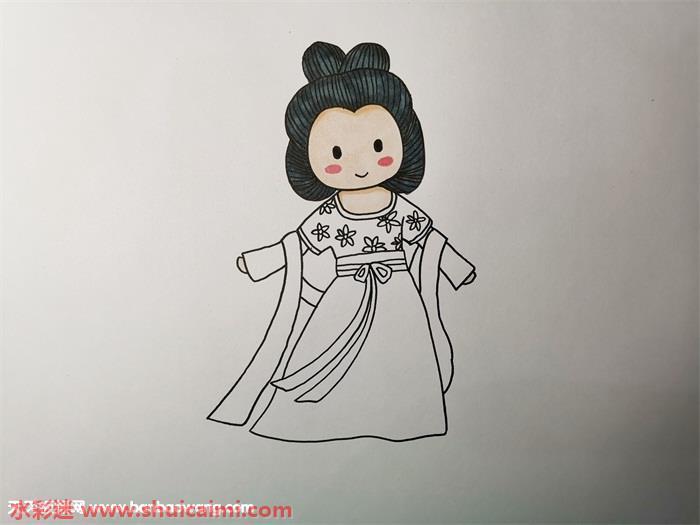 汉服怎么画 汉服简笔画漂亮卡通