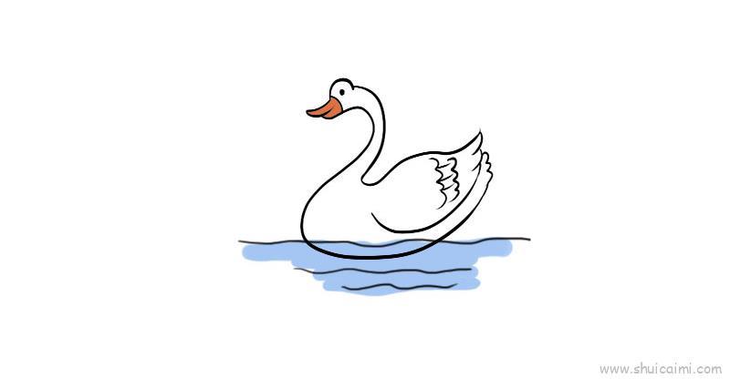 小孩画鹅儿童画怎么画 小孩画鹅简笔画画法
