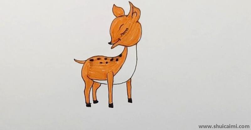 可爱简单小鹿儿童画怎么画 卡通小鹿简笔画