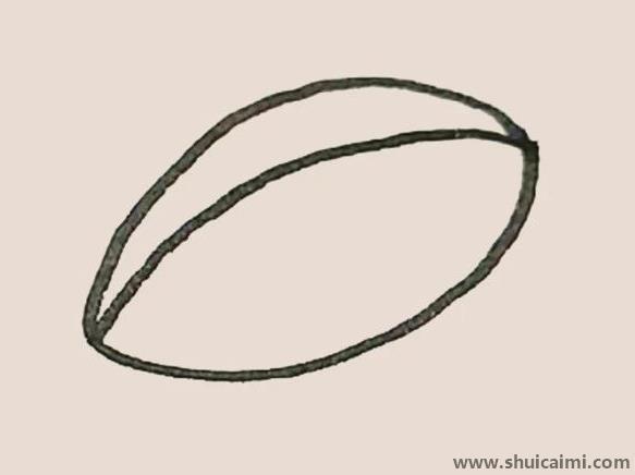 橄榄球带颜色儿童简笔画