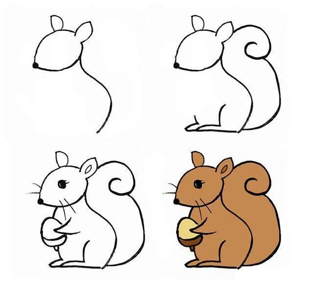 小松鼠简笔画 小松鼠简笔画可爱又简单
