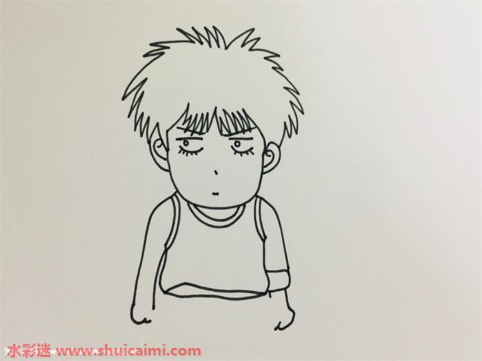 灌篮高手流川枫迷你版简笔画教程