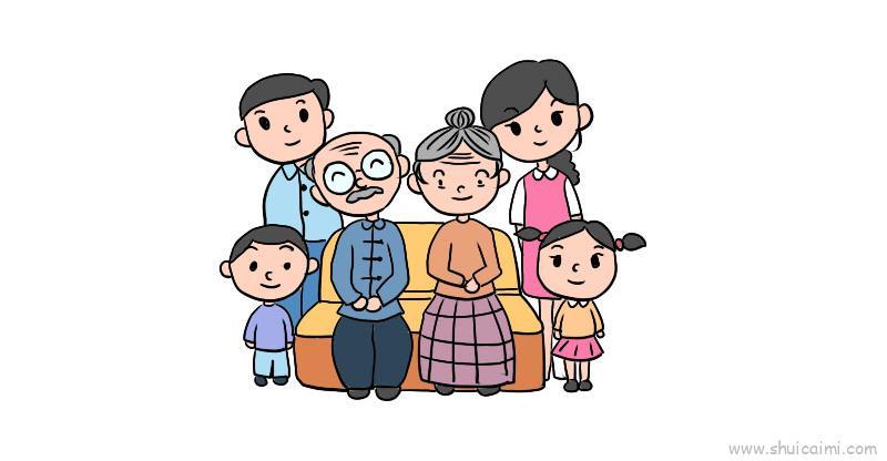 全家福儿童画怎么画 全家福简笔画好看