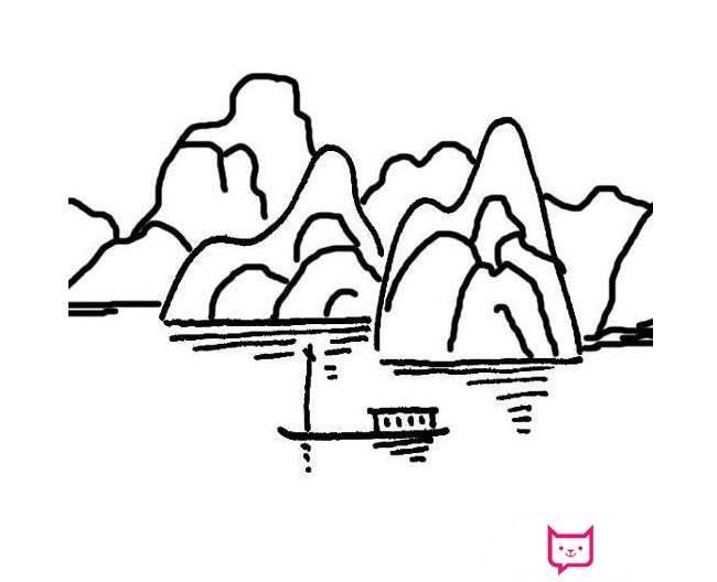 山水风景图片简笔画 绘画山水风景图片简笔画