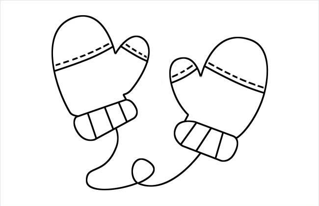 手套简笔画 手套简笔画涂色