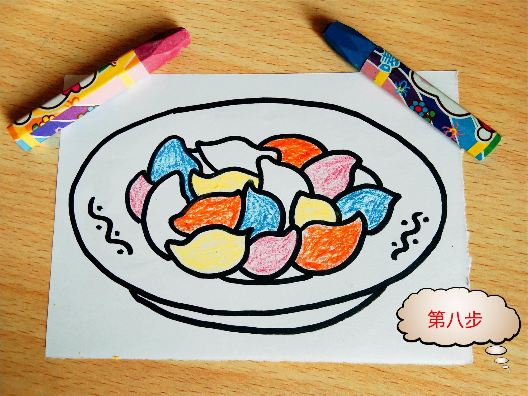 饺子怎么画简笔画 1盘饺子怎么画简笔画