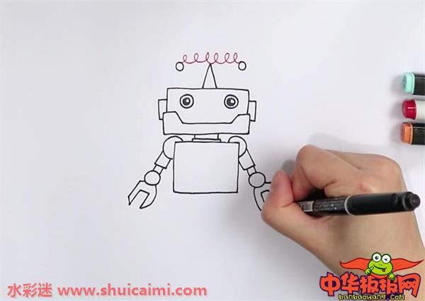 机器人怎么画 机器人简笔画图片带颜色
