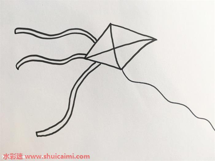 风筝怎么画 风筝简笔画简单好看带颜色