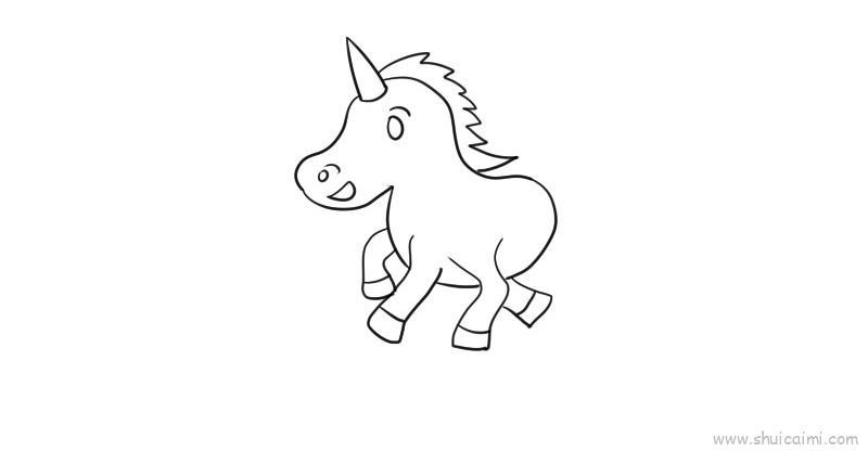 独角兽教程儿童画怎么画 独角兽教程简笔画图片