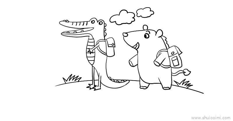 动物迁徙儿童画怎么画 动物迁徙简笔画图片