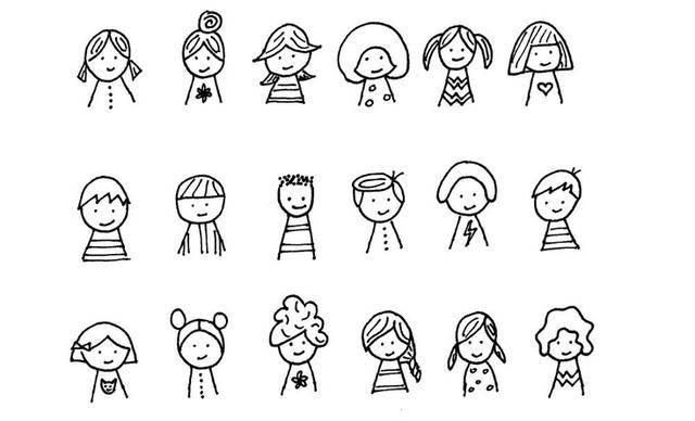 简笔画小人 简笔画小人可爱女生