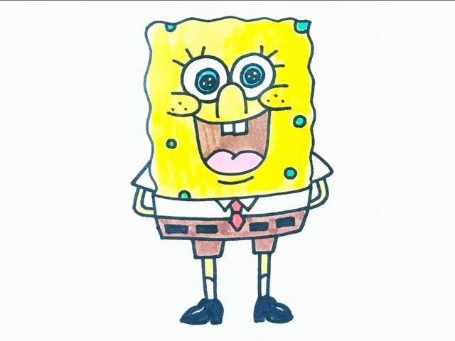 海绵简笔画图片大全 海绵宝宝简笔画图片大全