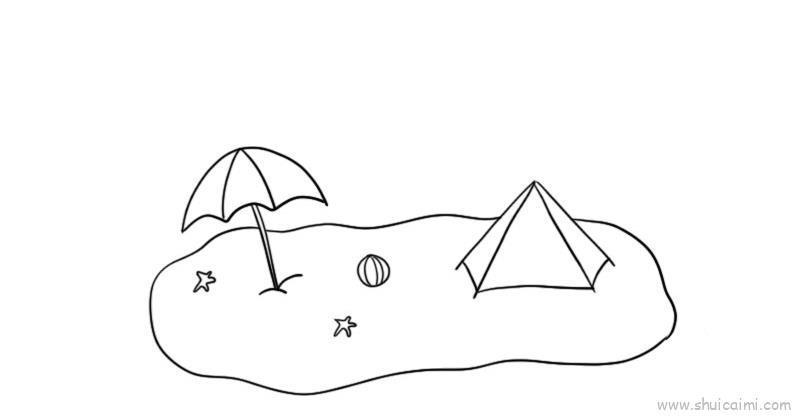 沙滩儿童画怎么画 沙滩简笔画简单又好看