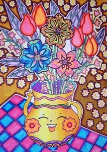 花瓶简笔画花纹彩色 花瓶简笔画花纹彩色