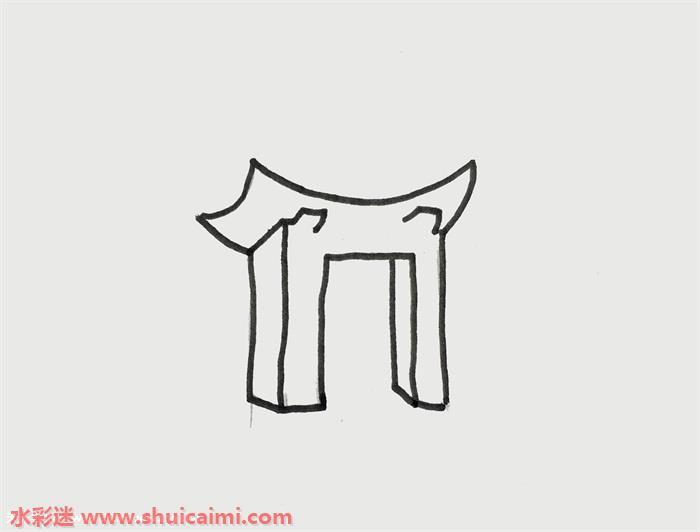 古代房子怎么画 古代房子简笔画步骤图
