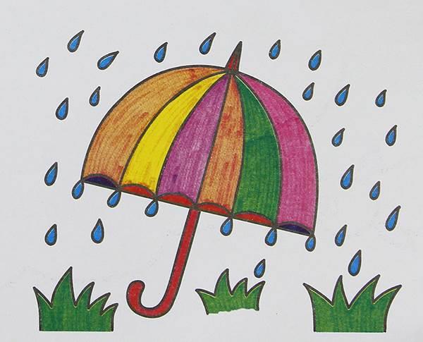 伞简笔画 伞简笔画彩色