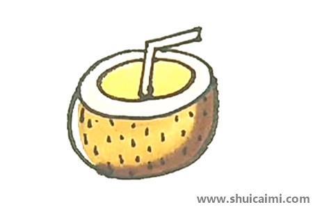 椰子彩色儿童简笔画