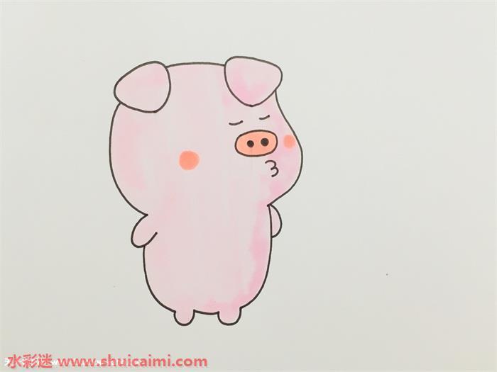 猪怎么画 猪简笔画图片带颜色