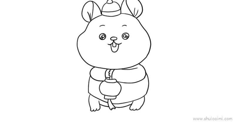 老鼠过年儿童画怎么画 老鼠过年简笔画图片