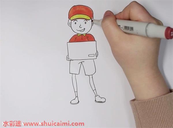 快递员怎么画 快递员简笔画简单好看带颜色