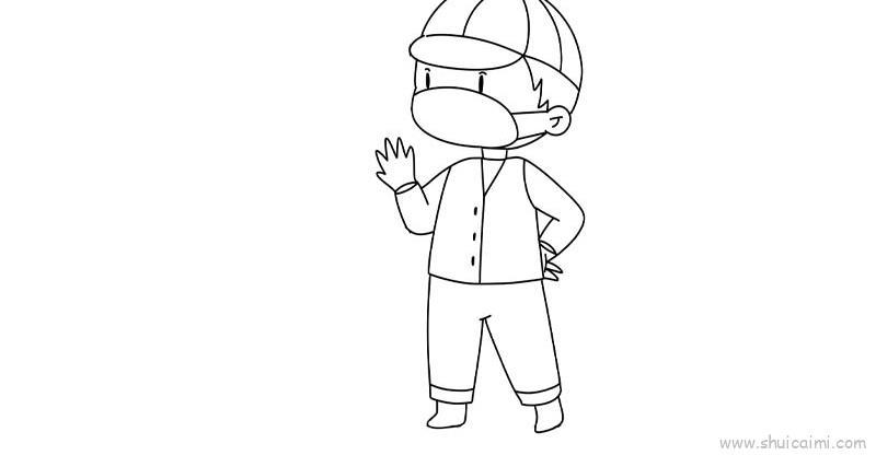 戴口罩儿童画怎么画 戴口罩简笔画教程步骤