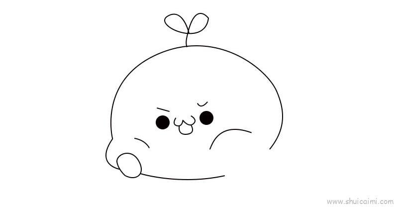 长草颜团子儿童画怎么画 长草颜团子简笔画图片大全