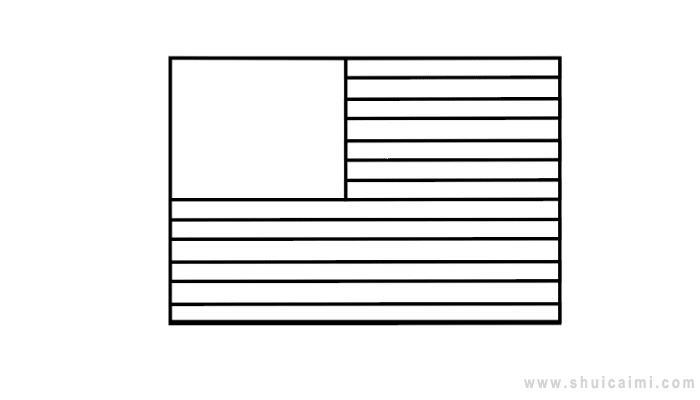 美国国旗简笔画怎么画 美国国旗简笔画图片
