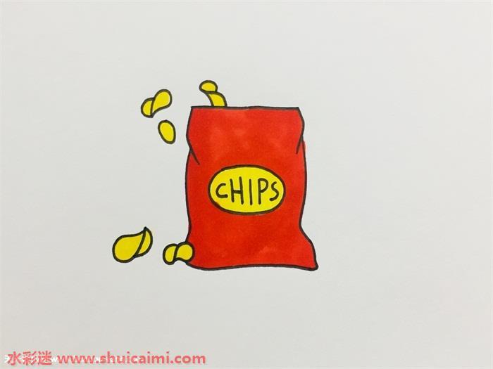 薯片怎么画 薯片简笔画简单好看带颜色