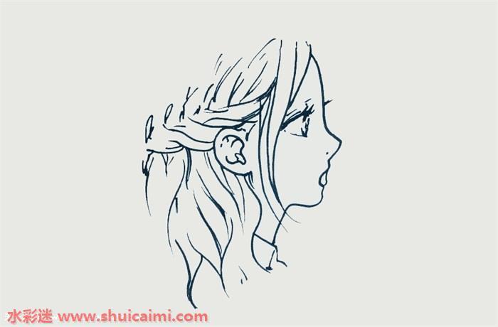 女生侧脸闭眼怎么画 女生侧脸闭眼简笔画简单彩色