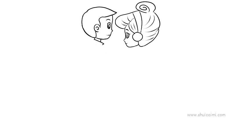 灰姑娘和王子儿童画怎么画 灰姑娘和王子简笔画步骤