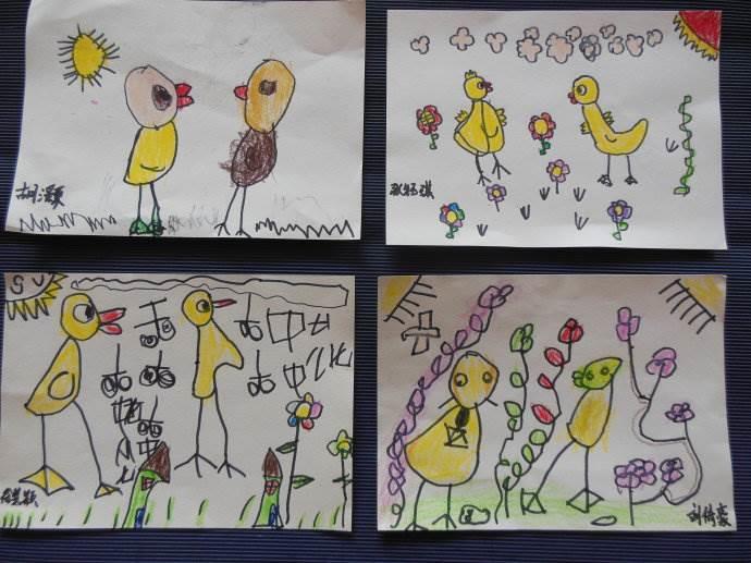 小公鸡和小鸭子简笔画 小公鸡和小鸭子简笔画板书设计