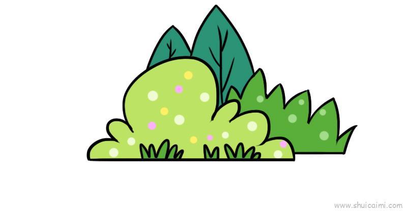 草丛儿童画怎么画 草丛简笔画简单